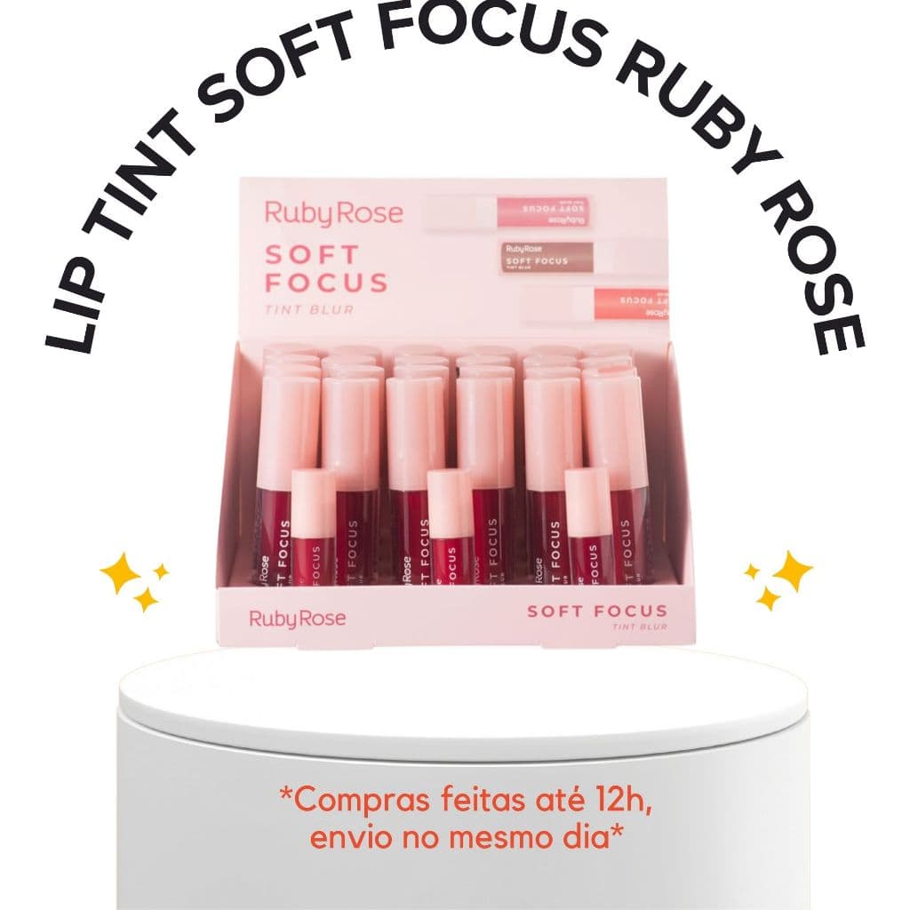LIP TINT SOFT FOCUS TINT BLUR RUBY ROSE ECLIPSE ENCHANTED SCARLET COM TEXTURA CREMOSA E FACILIDADE