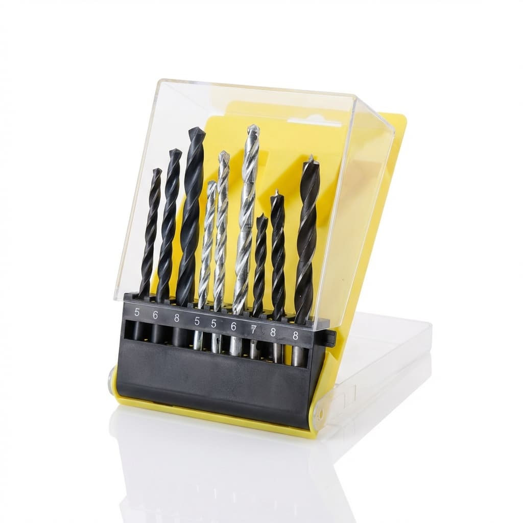 Kit de Brocas 9pcs para Furadeira Uso Doméstico e Instalações com Organização Prática Wassay Suporte Estruturado