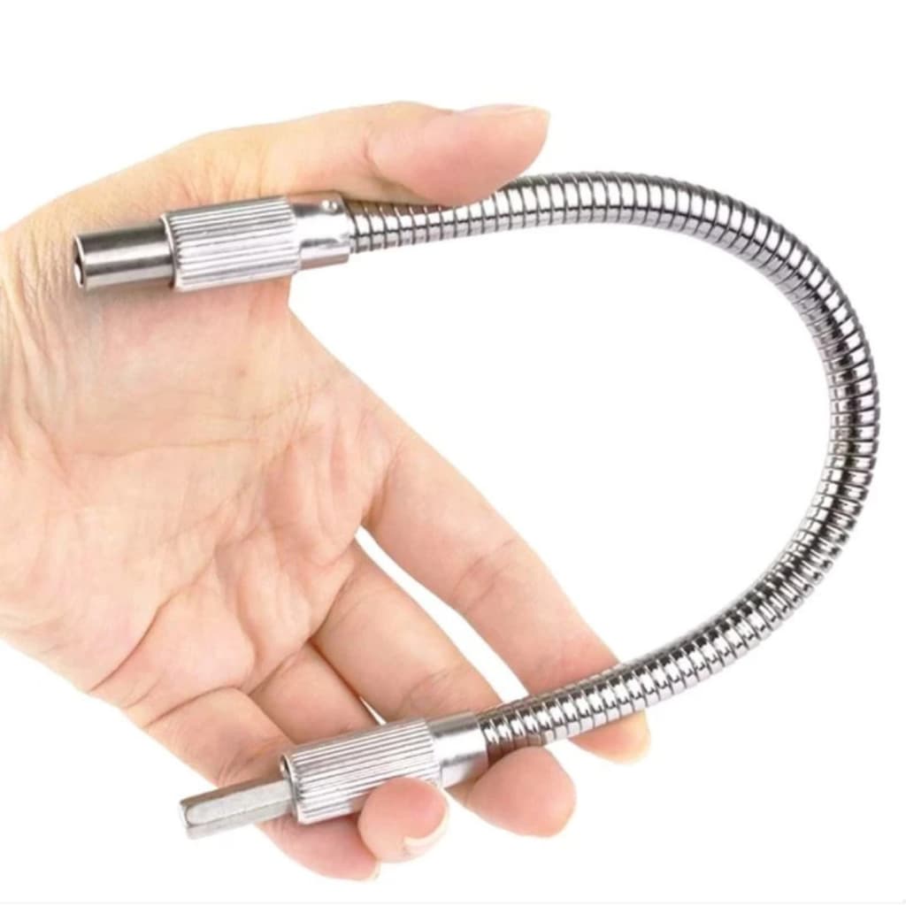 EXTENSOR FLEXÍVEL PARA PARAFUSADEIRA 1/4" – HASTE FLEXÍVEL UNIVERSAL PARA BITS E FURADEIRA