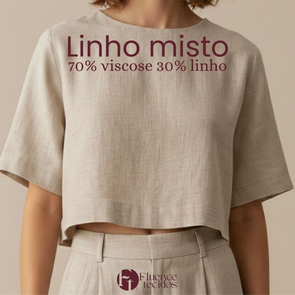 Tecido Linho Misto 70% Viscose 30% Linho 1mt x 1,40mt moda decoração artesanato