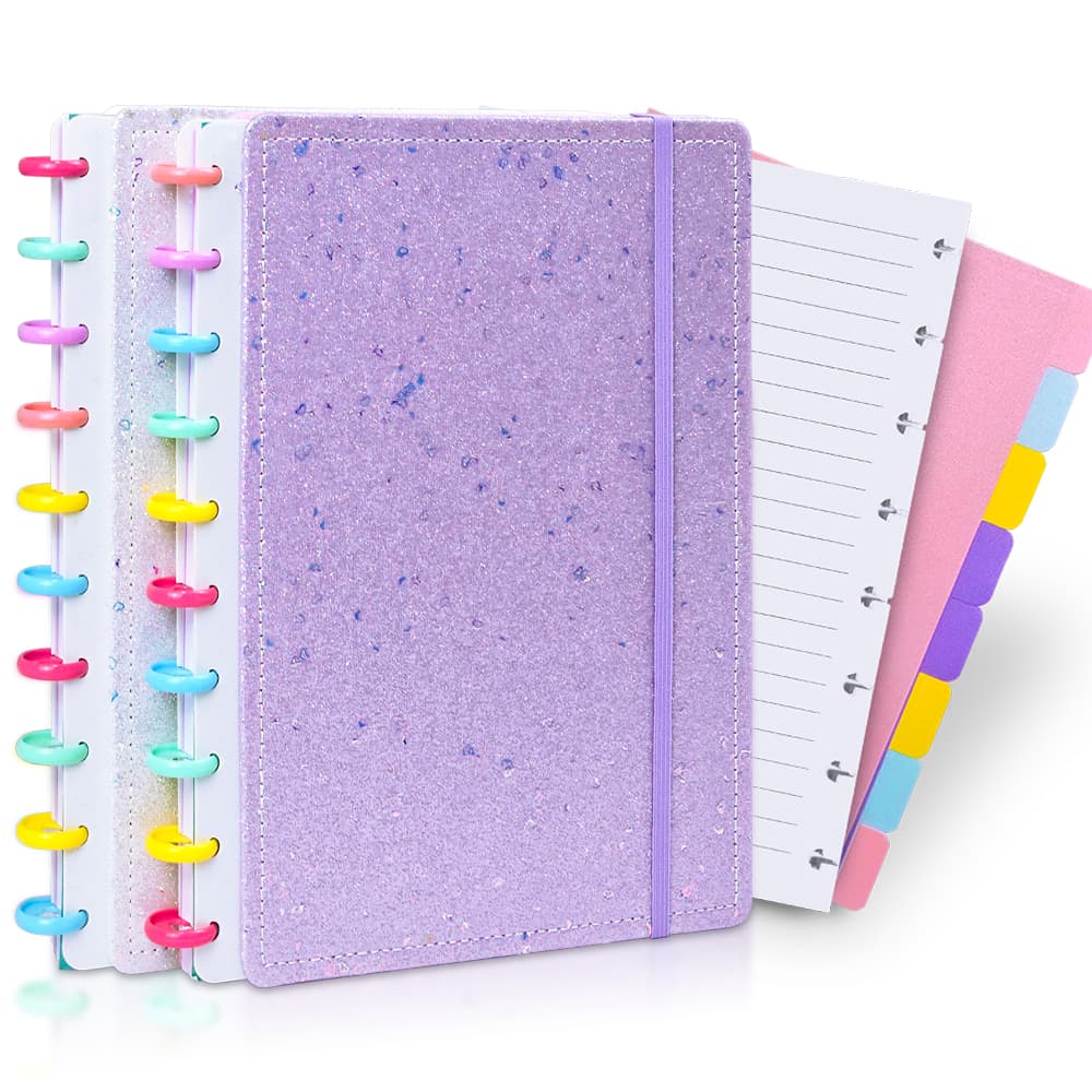 Caderno de 10/11 Discos Inteligentes B5/A4 com Divisória/Planner/Calendário Personalizado Refilável Capa Dura