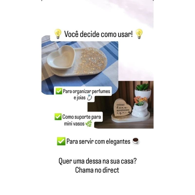 Bandeja em Resina Personalizada – Porta Perfume / Porta Joias