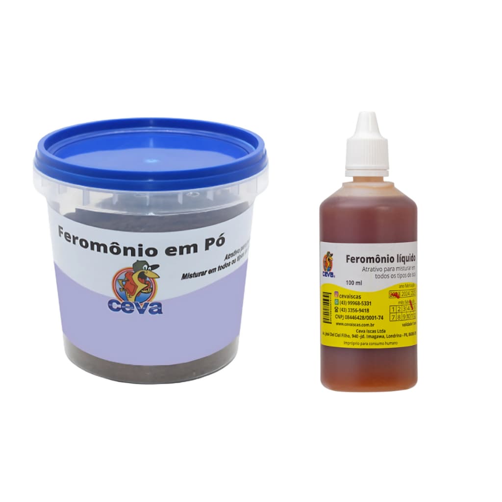 Kit Feromônio Em Pó 200g E Liquído 100ml Atrativo Para Pesca