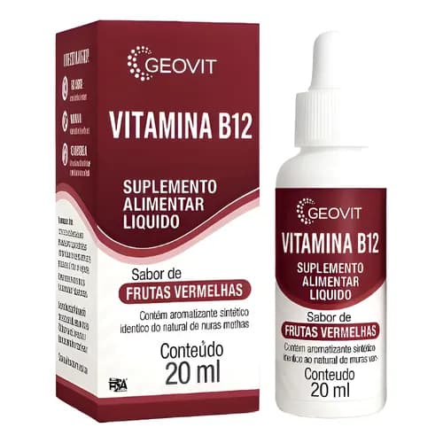 Vitamina B12 Geovit com 20mL Sabor Frutas Vermelhas
