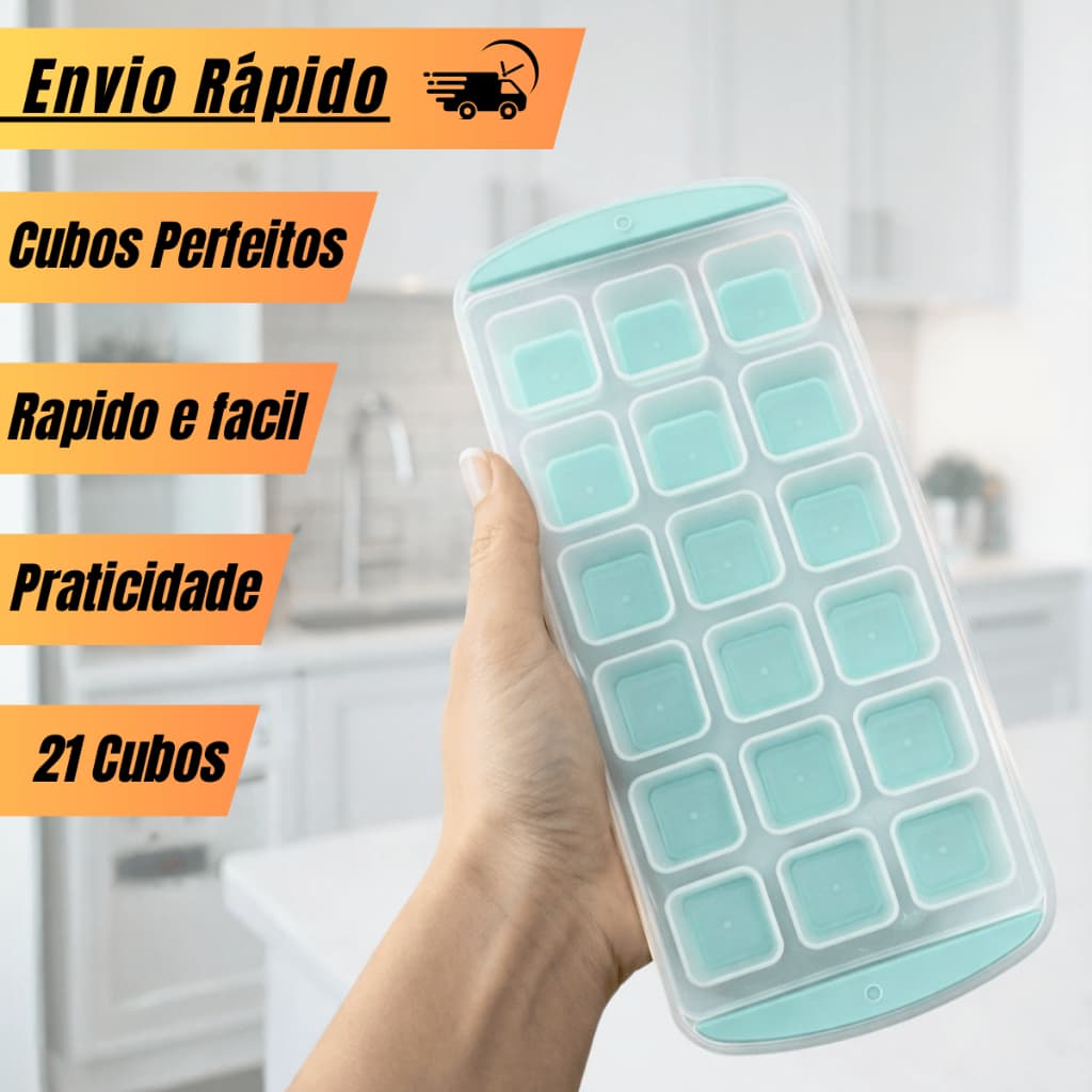 Forma Para Fazer Gelo de Silicone Solta Fácil Forminha Refrigerador Universal Sem Tampa Casa Cozinha