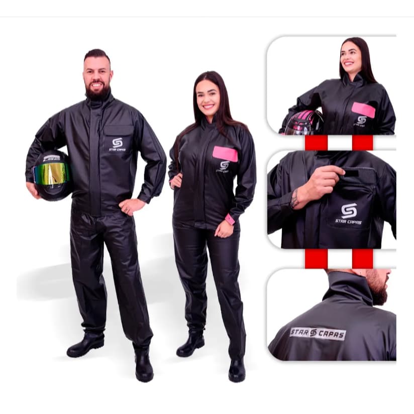 Capa De Chuva Motoqueiro Motoboy Moto Conjunto Impermeável Feminino e Masculino