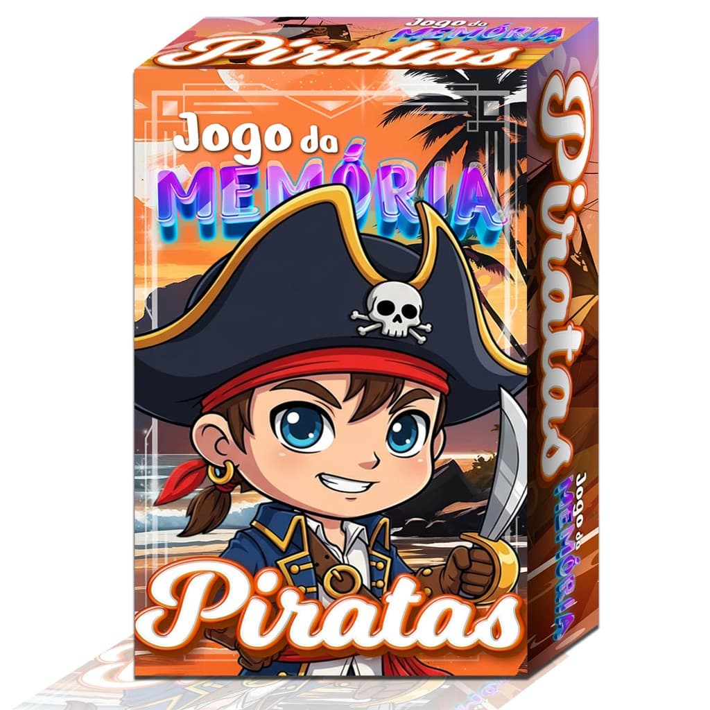 Jogo da Memória de Piratas 60 Cartas Divertidas e Coloridas Ideal para Crianças e Toda a Família