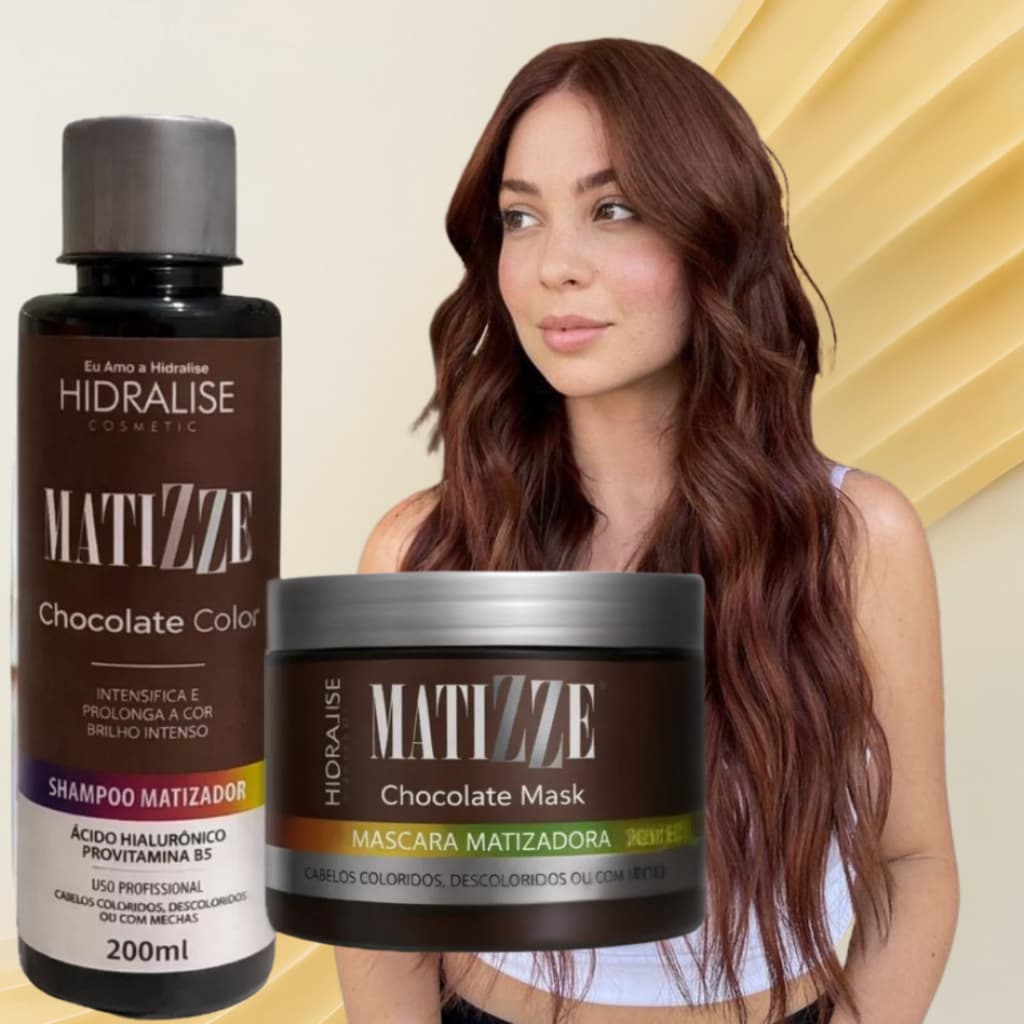 Kit Shampoo + Máscara Tonalizante Avelã Morena Iluminada Reflexos Acobreados!