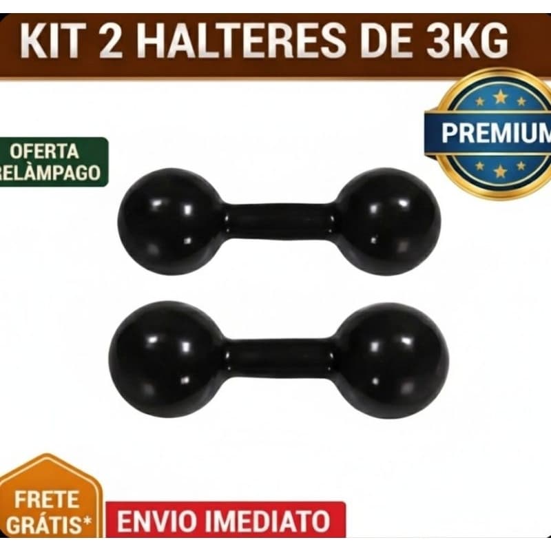 Par Halter 3kg Emborrachados(2×3kg) Academia Musculação Pronta Entrega