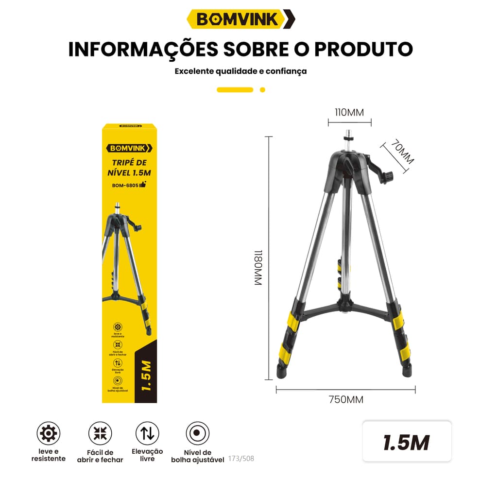 Suporte Tripe Para Nível Laser Arita/Thaf,Tripé Universal 0.5m1.2M1.5M