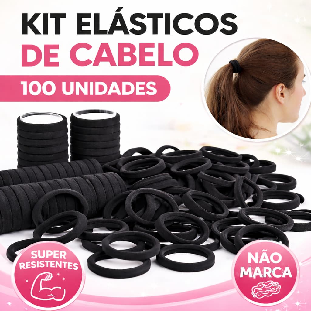 100 Unidades Elástico Xuxinha/ Rabicó de Cabelo colorido Adulto Infantil Criança