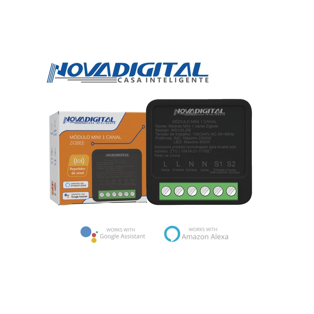 Relé Mini Zigbee 1 Canal Nova Digital