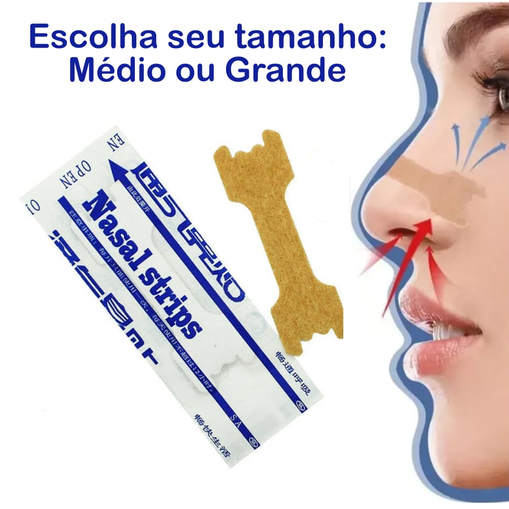Dilatador Nasal Anti-Ronco Tira Nasal Adesivo Nasal Strips Kit 05/10/20/30/40/50/60 Unidades