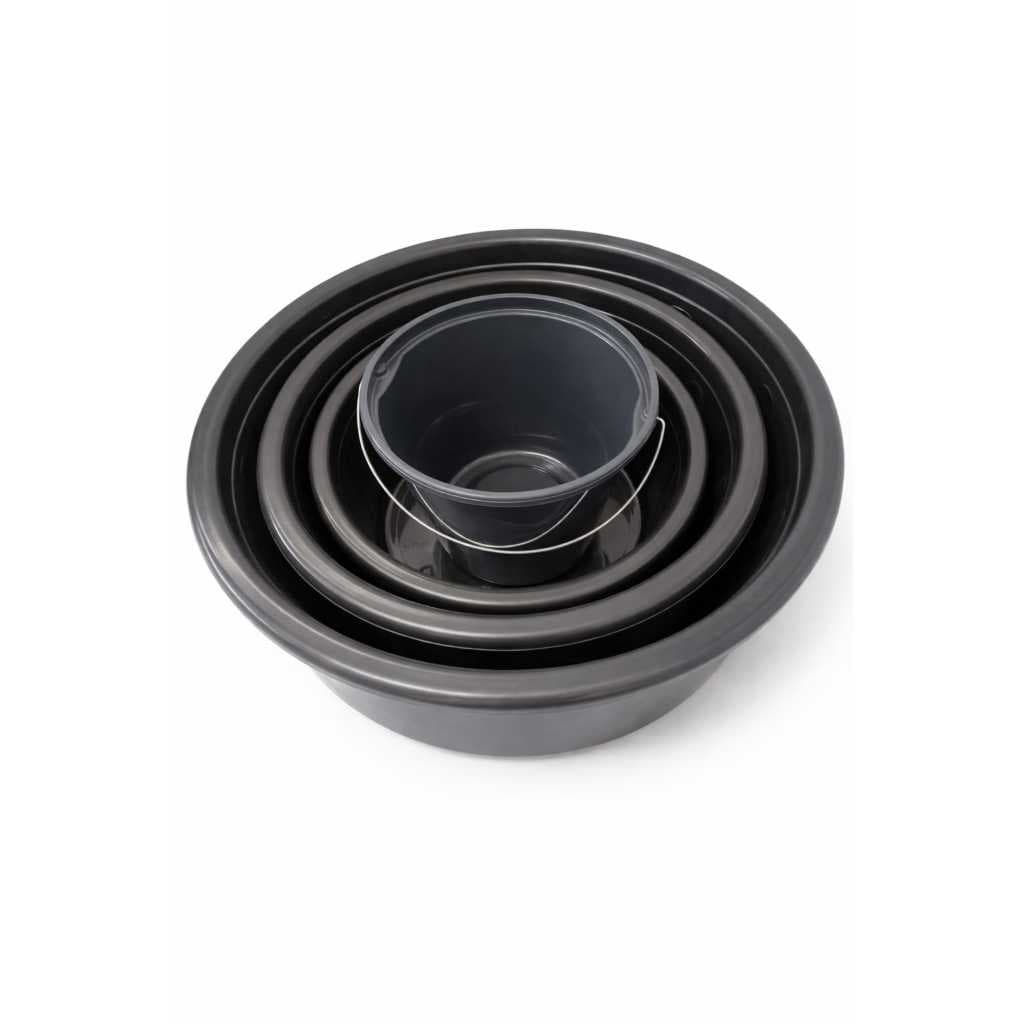 Kit Bacia De Blástico Com Balde Plástico – Jogo Lavanderia Com 3 Bacias 28L, 15L,  7,5L + 1 Balde De 5,5L – Resistente