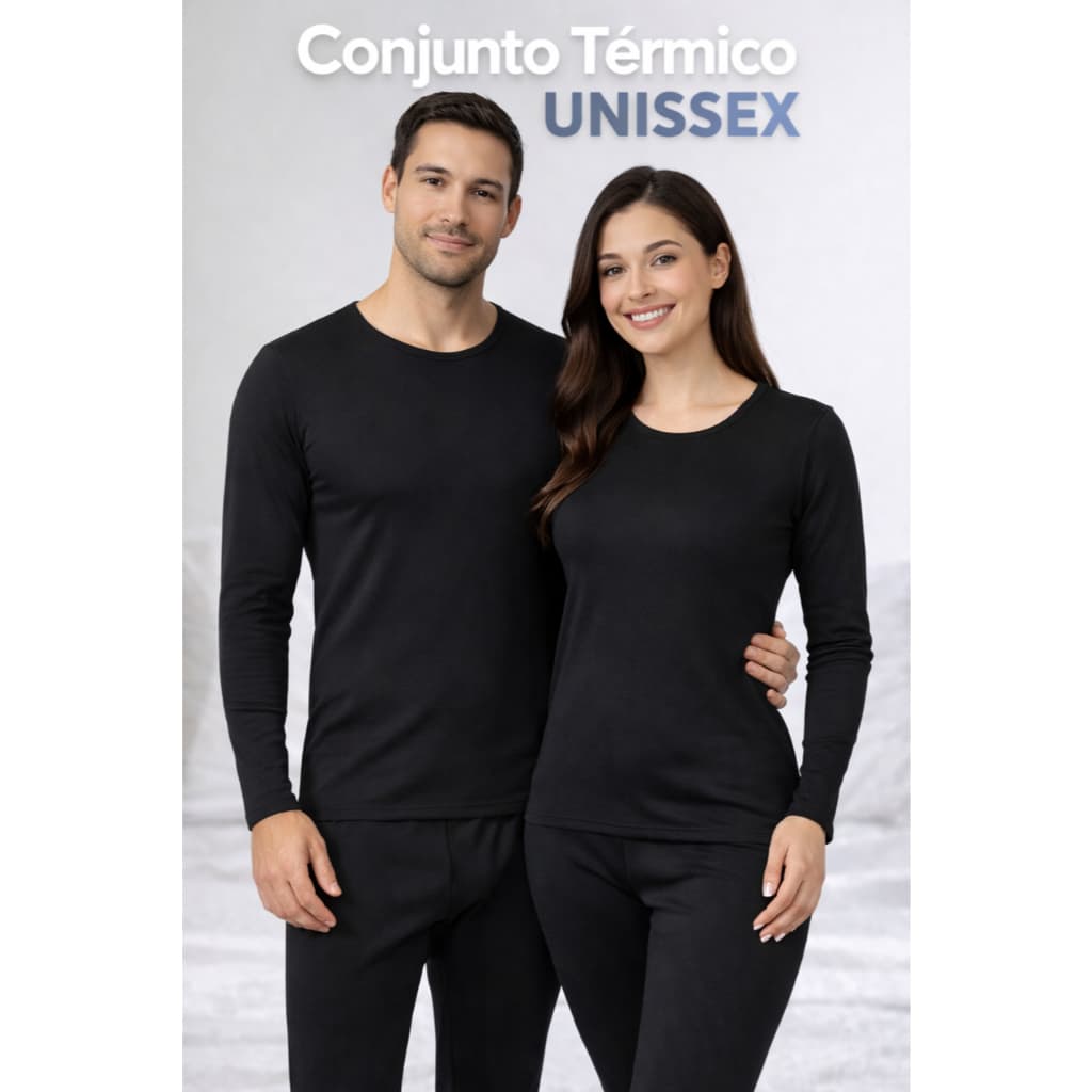 Conjunto Térmico Unissex Preto Segunda Pele Peluciado P M G GG G1 G2