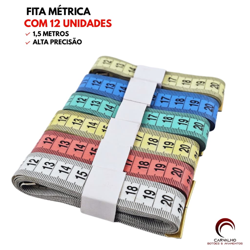 Fita Metrica Com 12 Unidades 1,5 Metros - Kit com 12 Unidades Flexivel Para MedidasAtacado Envio Imediado
