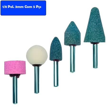 Kit Jogo 5 Peças Ponta Montada Para Furadeira 1/8" 6mm Fertak Tools Pra Retificar Desbastar Entalhar