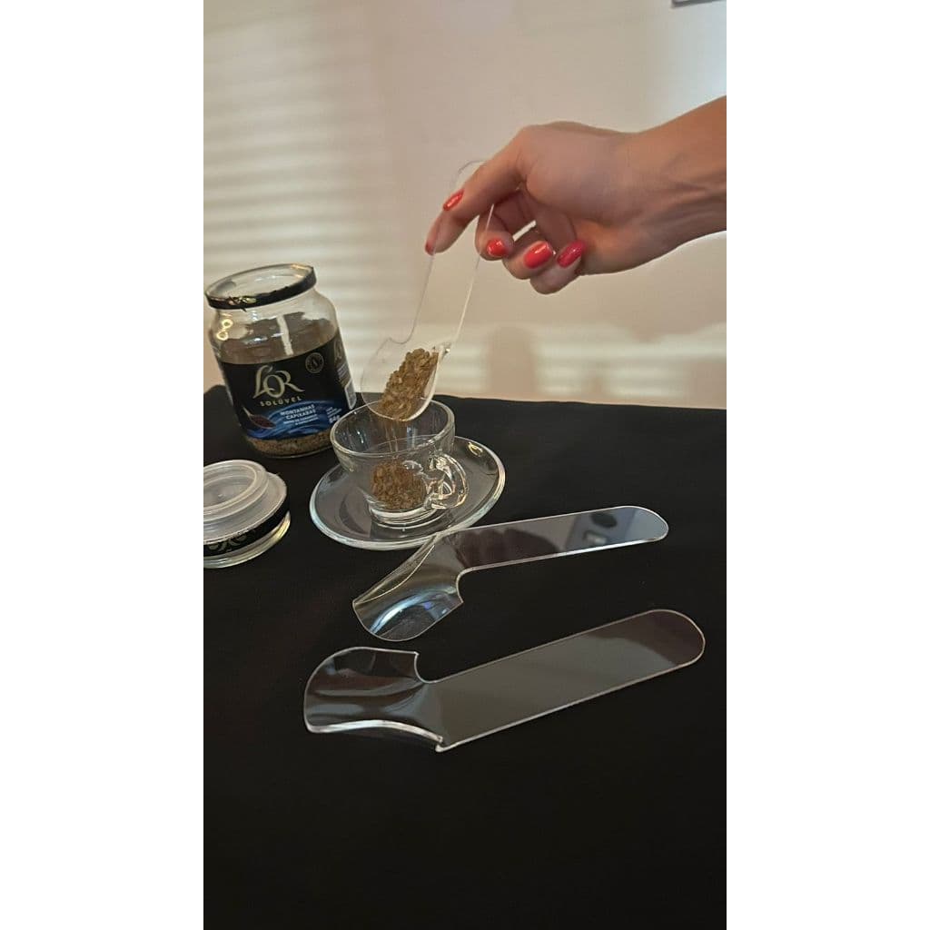 kit 3 Colheres de Acrílico para Doces 10cm Transparente | Festas, Doceria e Expositor