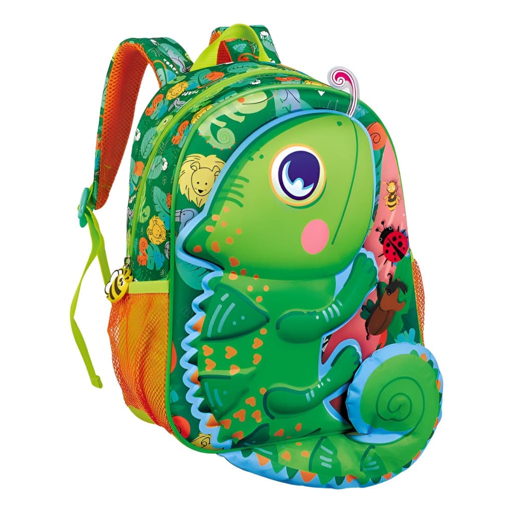 Mochila de Costas de Bichos 3D Unissex Infantil Escolar Creche