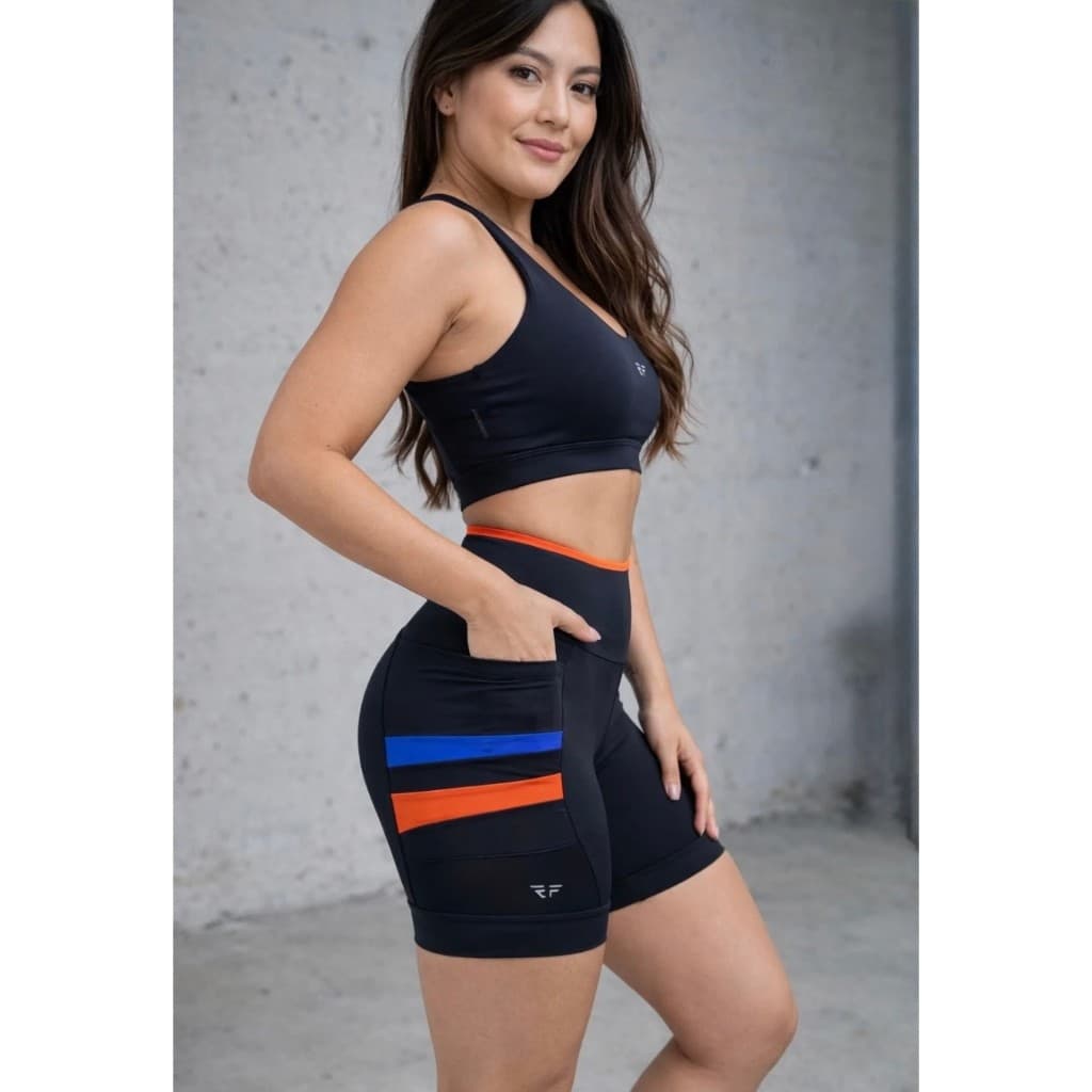 Short Corrida Com Bolso Academia Fitness Compressão Cós Alto
