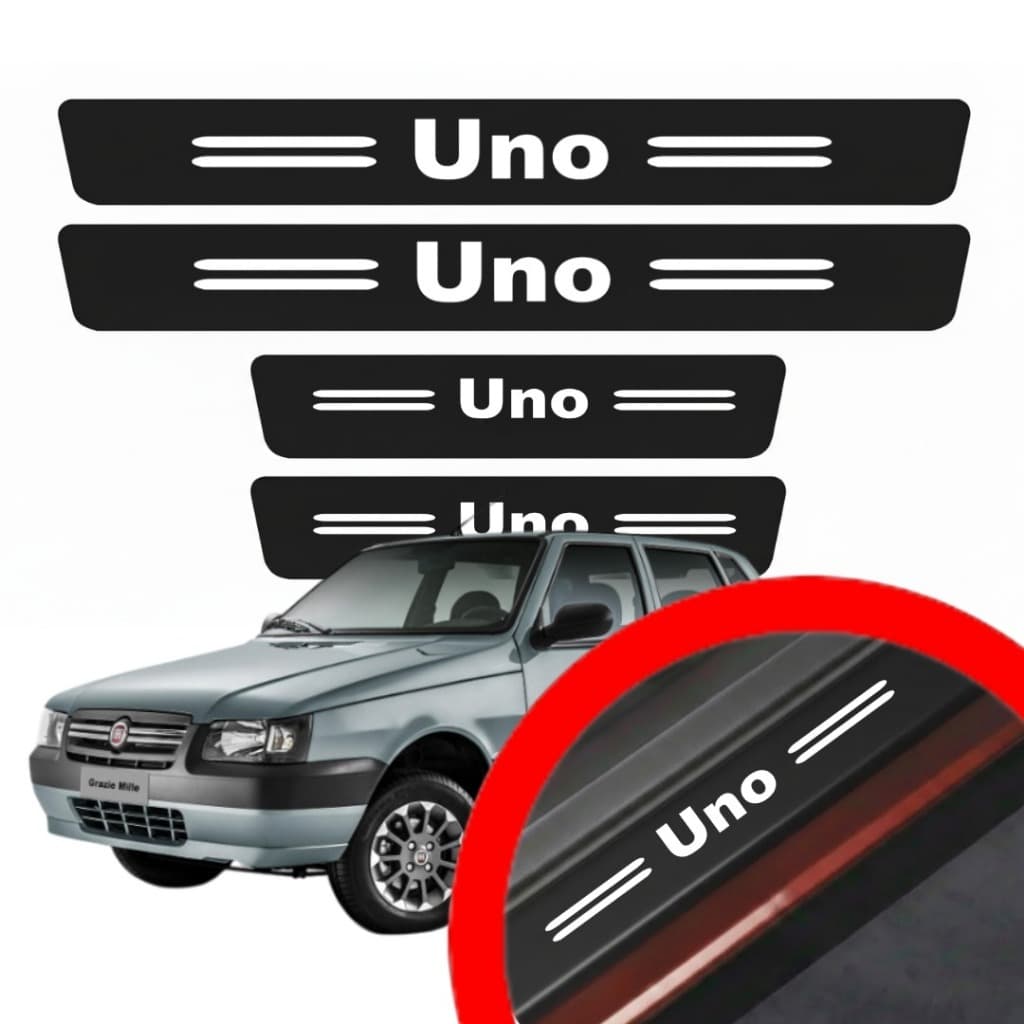 SOLEIRA PROTEÇAO PORTA UNO UNIVERSAL VINIL PARA CARRO AUTOMOTIVO PERSONALIZADA VARIAS CORES