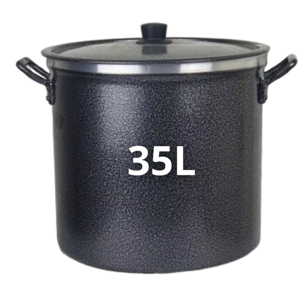 CALDEIRÃO HOTEL PREMIUM 35L Nº 36  - 1 Peça Preto Craqueado Com Tampa