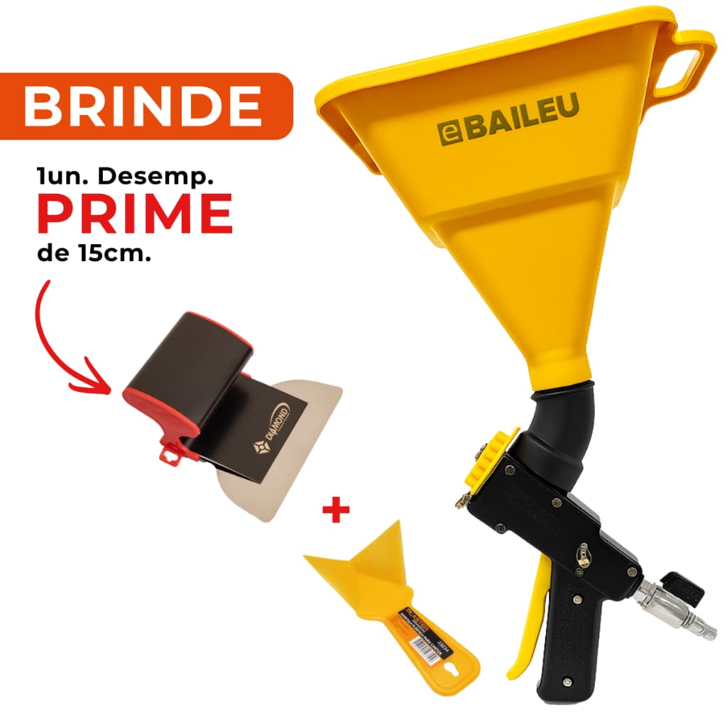 Kit 4.0 Pistola de Pintura (+ Brinde) para Textura Projetada Regulável Bailéu Profissional 3,5L
