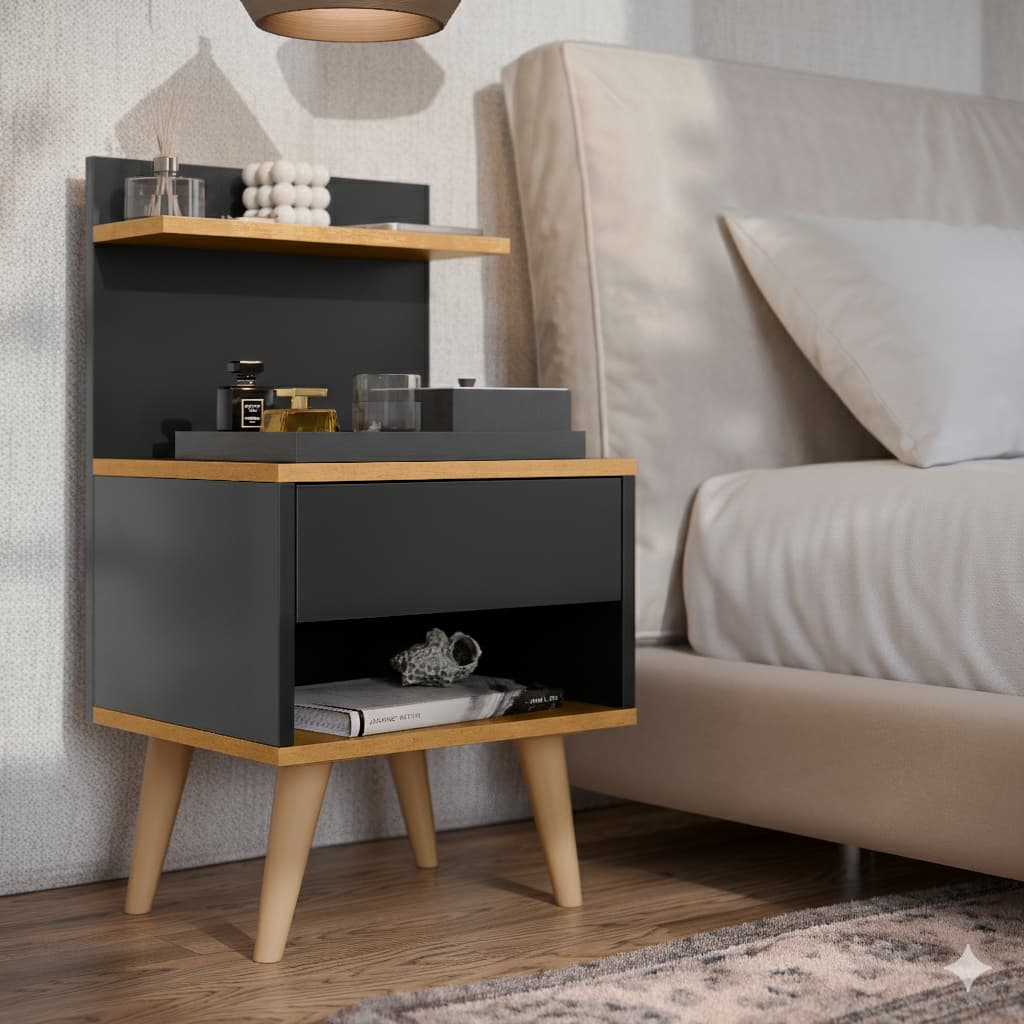 Mesa de Cabeceira Modelo Sleep Com pés Palito