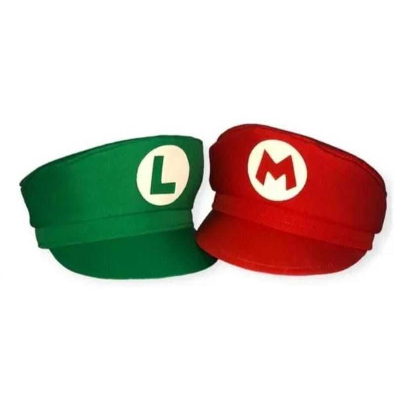 Kit Quepe Mário & Luigi Infantil + Bigode de Brinde