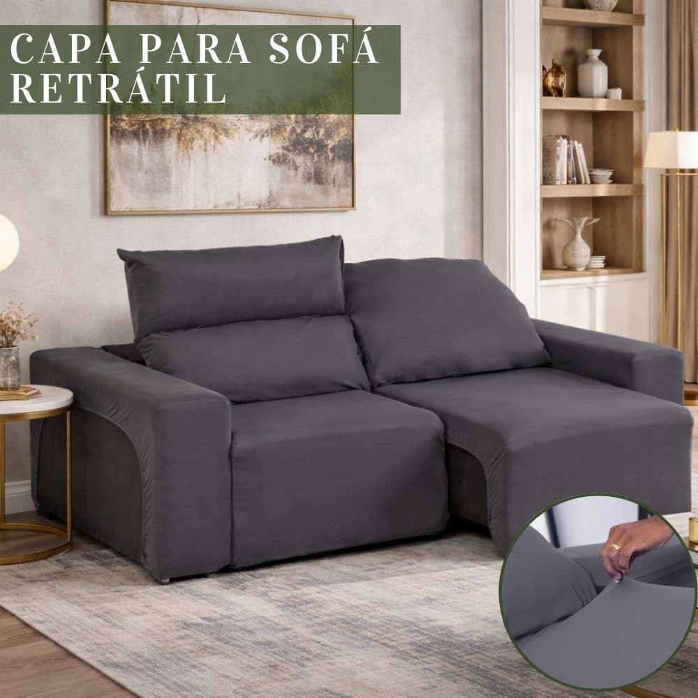 Kit Protetor de Sofá Retrátil 2 Lugares Módulos Malha Gel com Elástico Reforçado / Varias cores