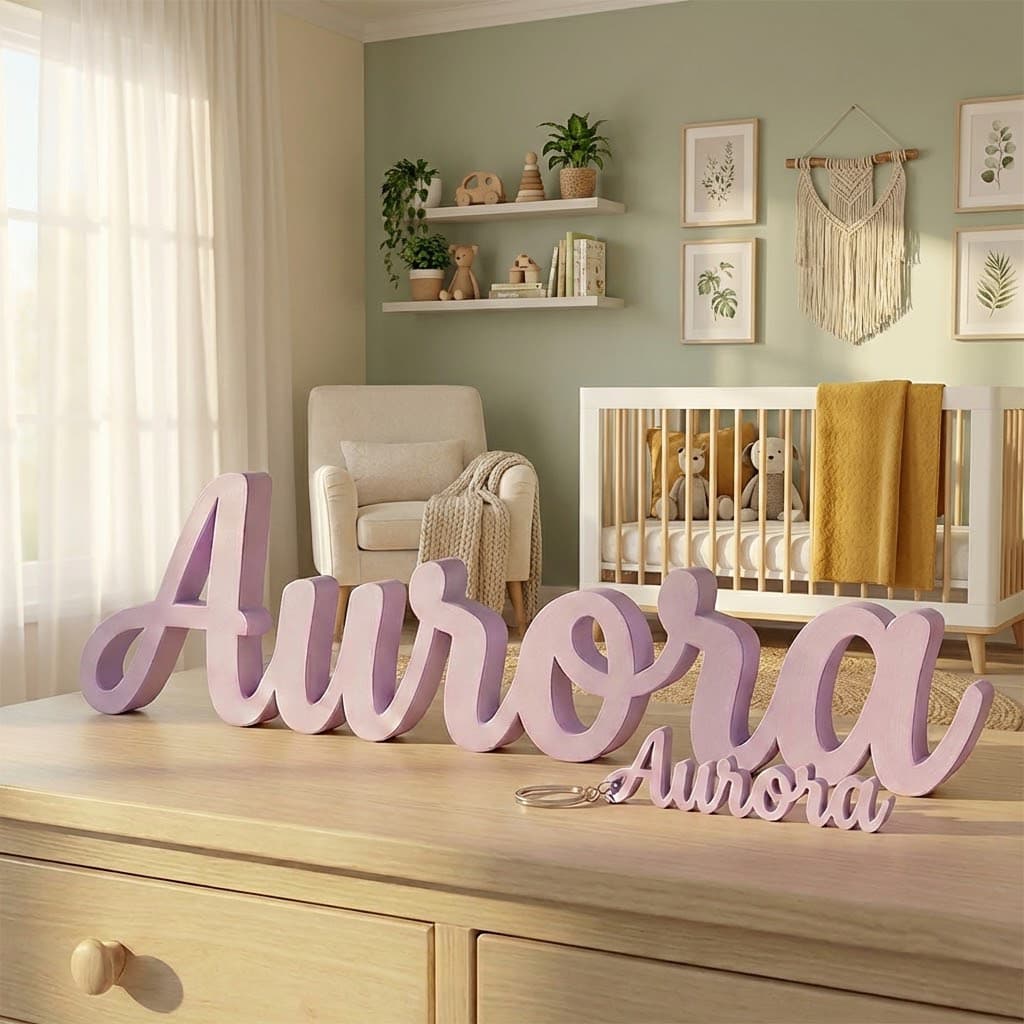Letreiro Nome Personalizado Decorativo Infantil de Mesa e Estante v1