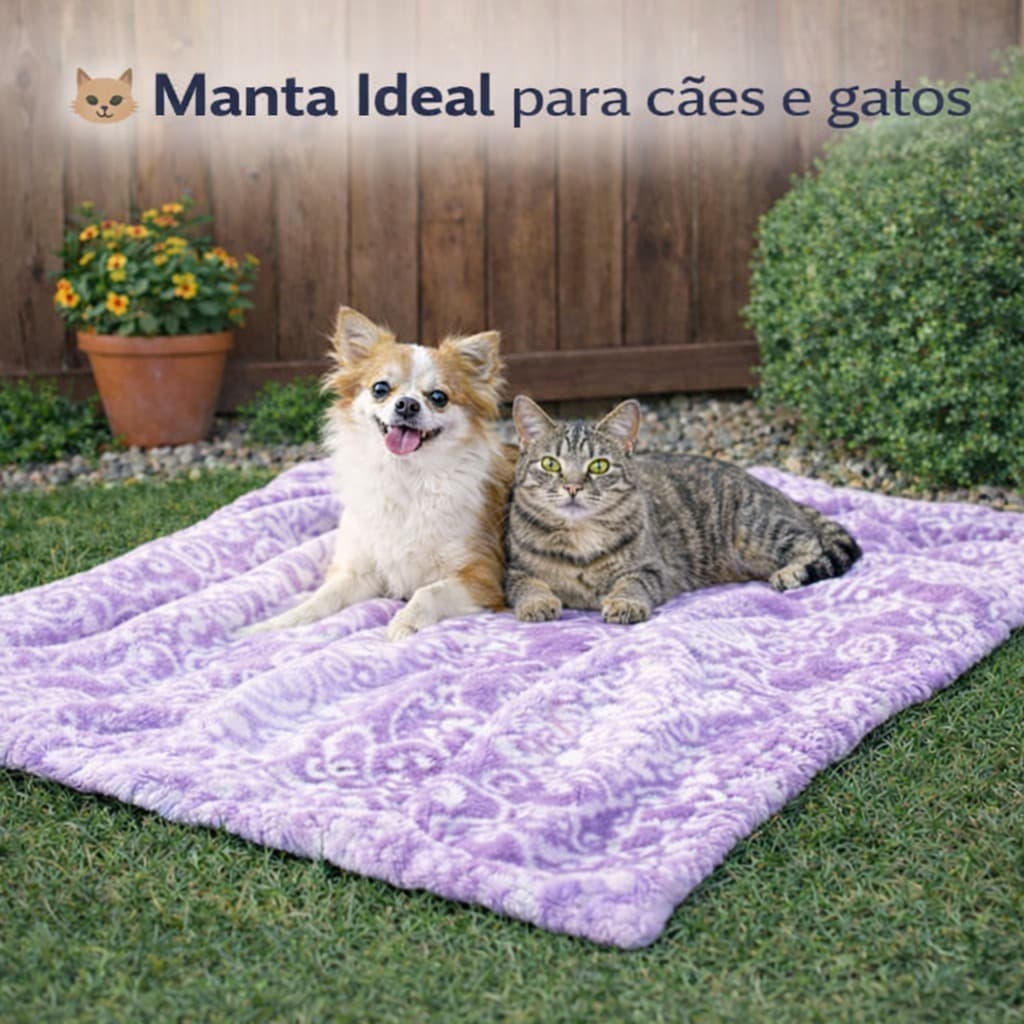 Manta Cobertor Estampado Soft Pet Cachorro Gato 0,85 x 0,95