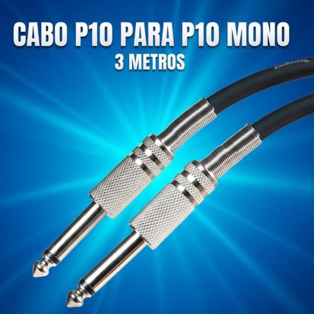 Cabo P10 para P10 Mono 3 Metros
