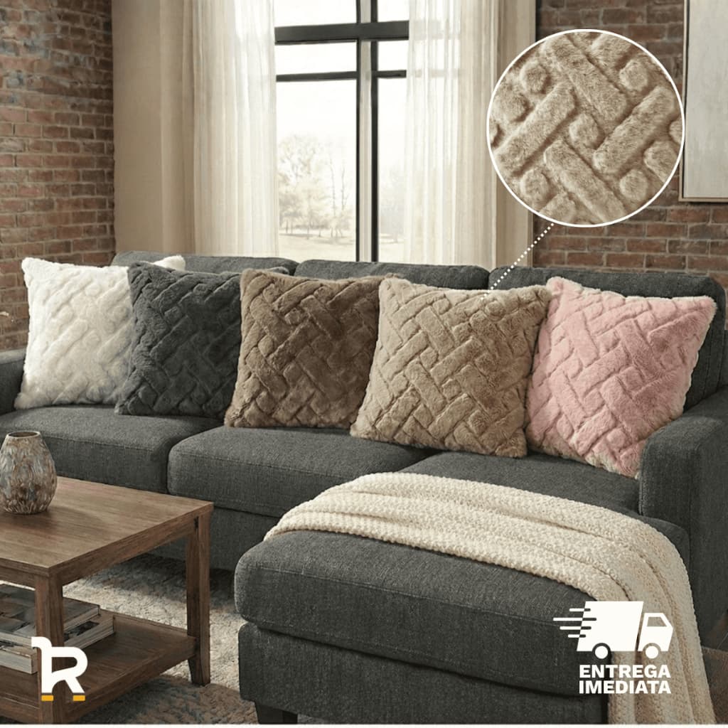 Capa de Almofada 45x45 para Sofá Capa de Almofada Pelucia Soft com Ziper para Cama de Casal