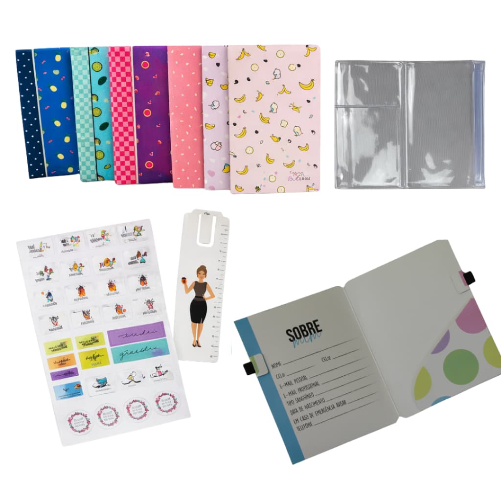 Acessórios Capa Planner - Pasta Régua Adesivo