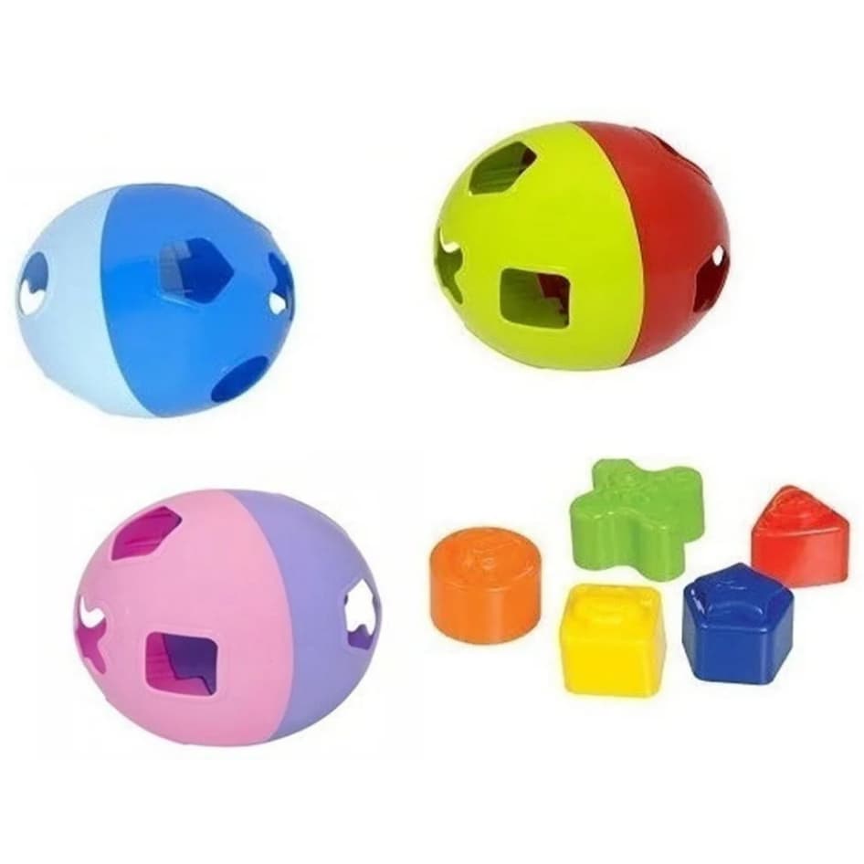 Brinquedo Educativo Bola Didática na Solapa com 5 Formas Geométricas ref.282 Merco Toys