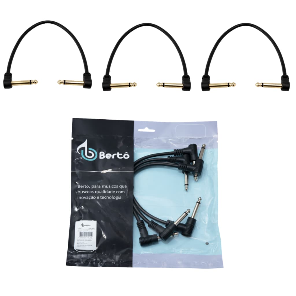 Cabo P10 L X P10 L Pedal Pedaleira Fonte Mono 20cm 3 Peças
