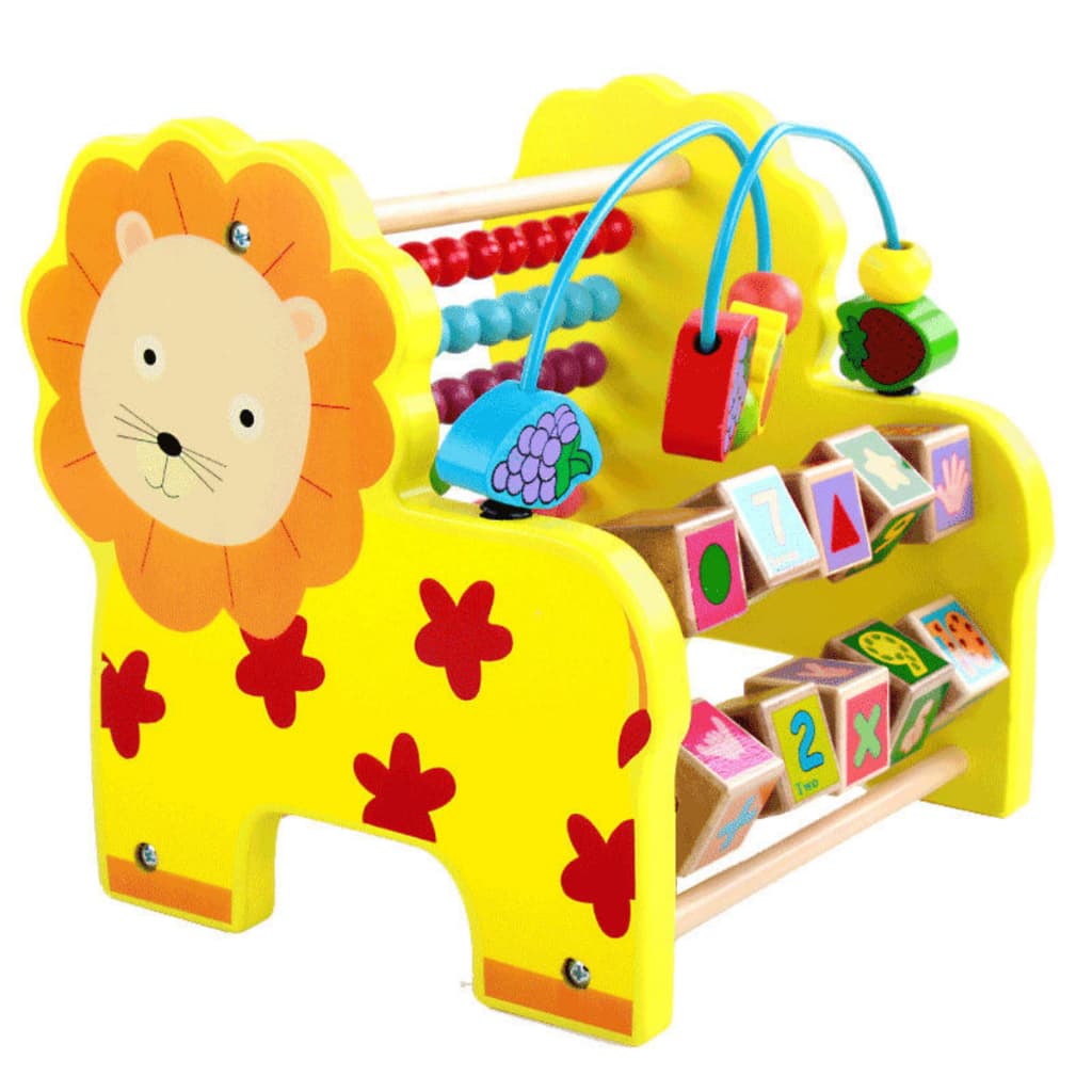 Brinquedo Educativo Montessori Leão Ábaco Infantil Madeira Coordenação e Cálculo