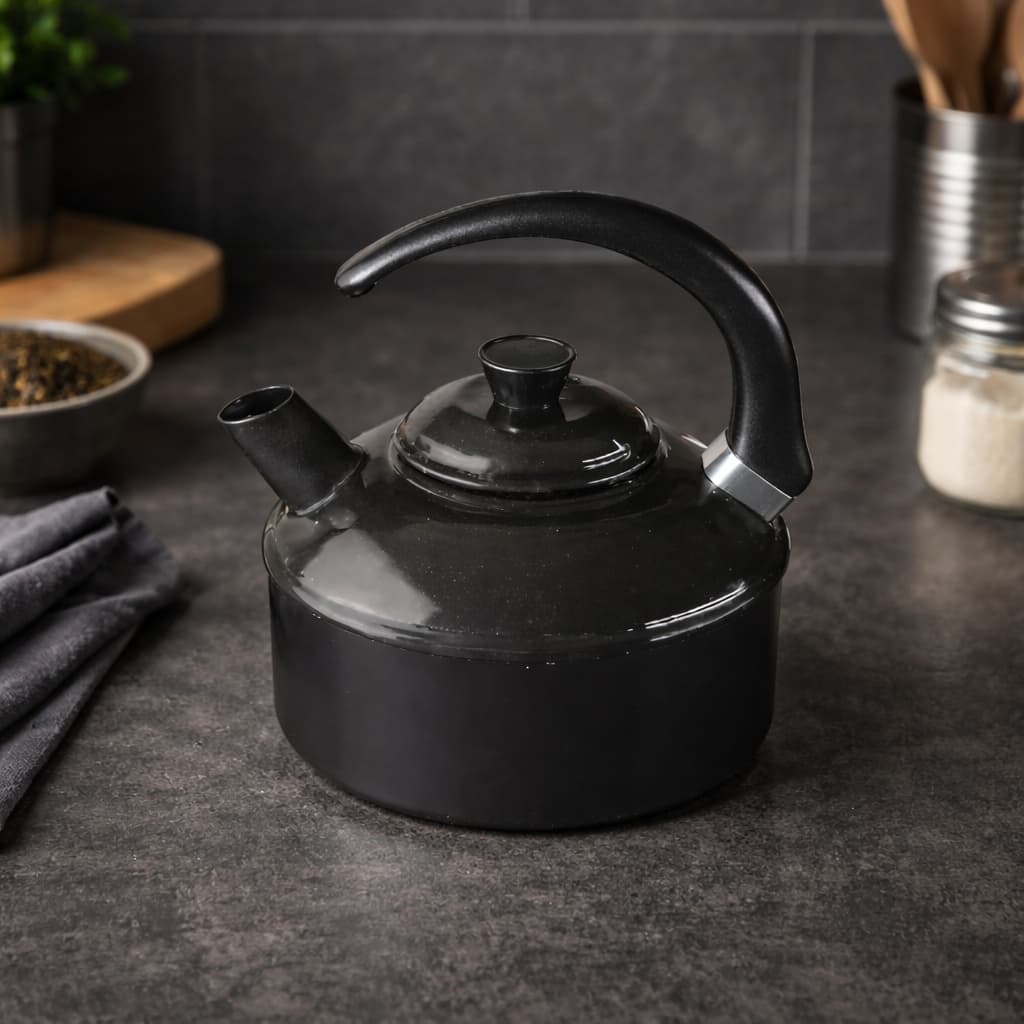 Chaleira Inox Preta Fogão Indução Cabo Baquelite Chá Café Água Quente