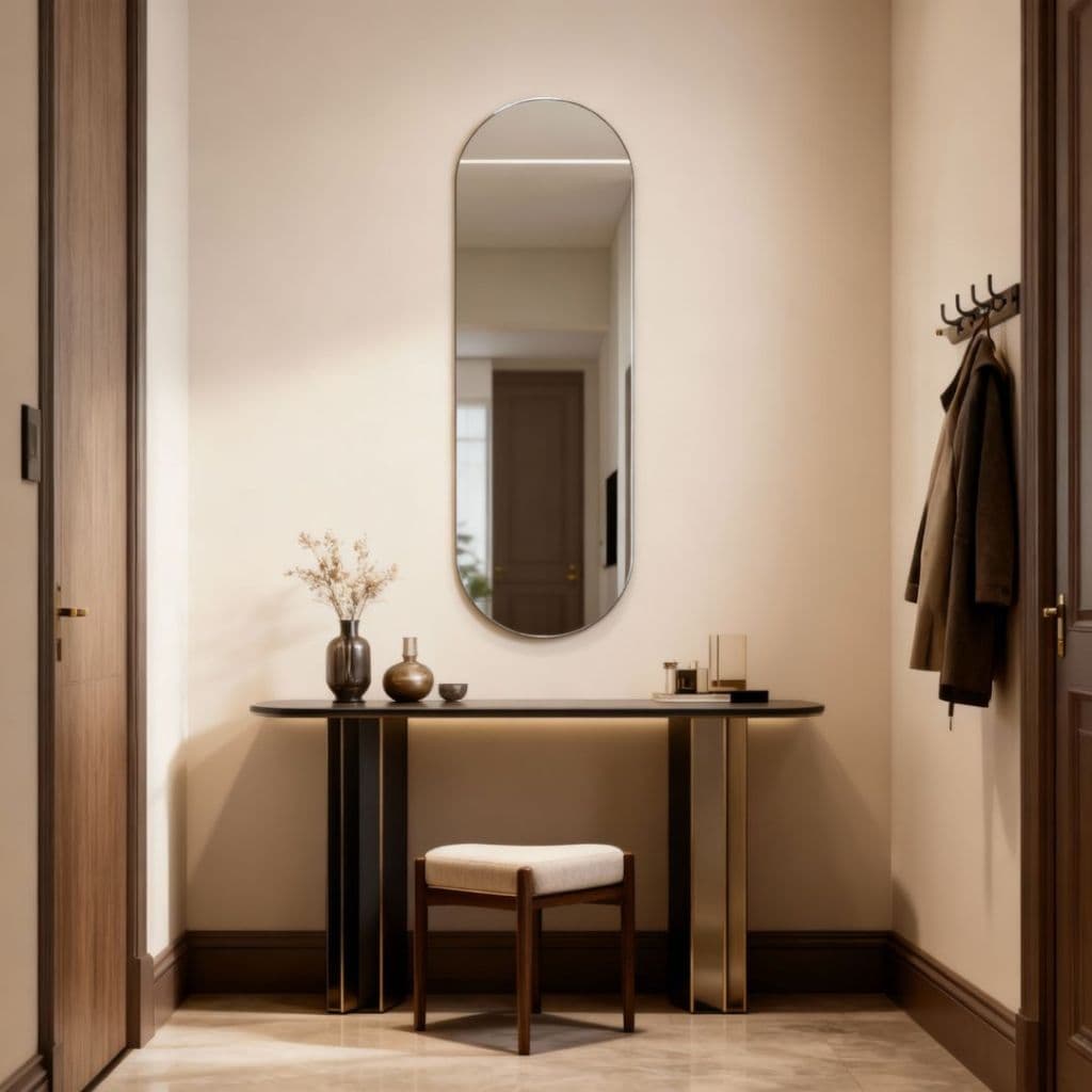 Espelho Organico Capsula Pilula Parede Corpo Inteiro Oval Capela Arco 100x36cm  Closet Elegante Decoraçao Loja casa sala