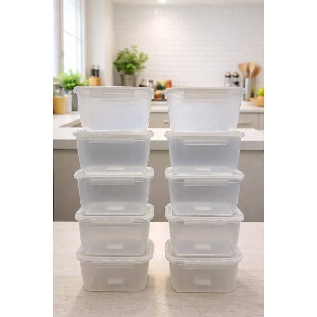 Kit 10 Marmita Potes 1000ml com Travas Laterais SEM BPA - Alimentos organizadores de congelador