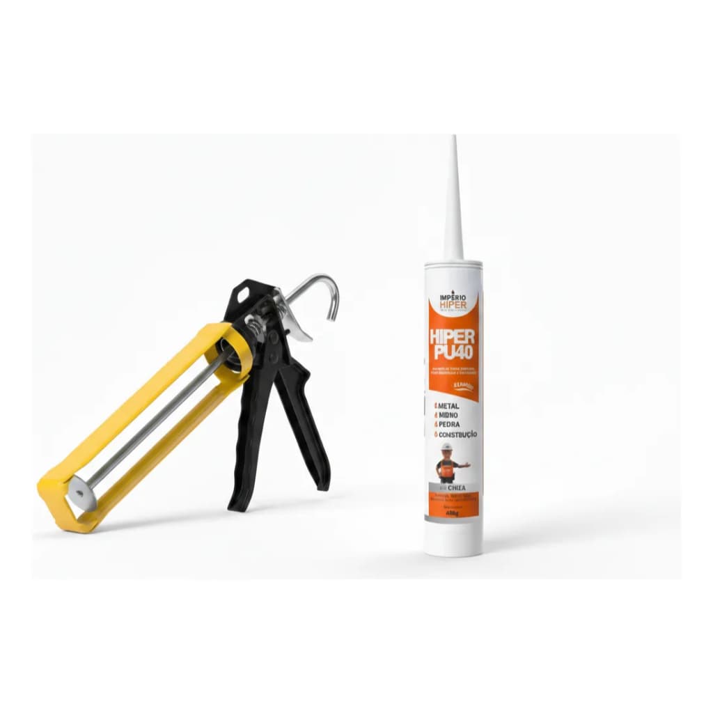 Adesivo Silicone Selante Pu40 Uso Geral + Aplicador Metal
