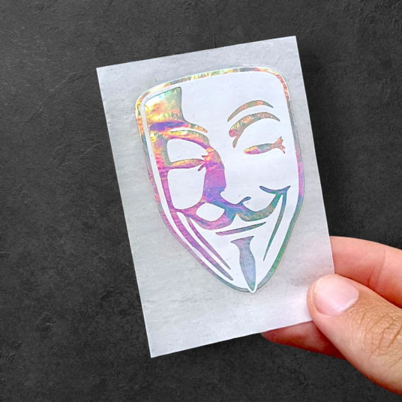 Adesivo { V DE VINGANÇA } UNIDADE HOLOGRÁFICO recorte eletrônico