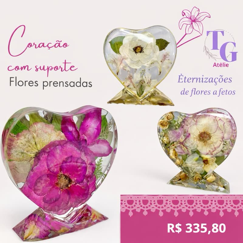 ETERNIZAÇÃO buquê de noiva eternização de buque coração quadro em resina eternização de flores