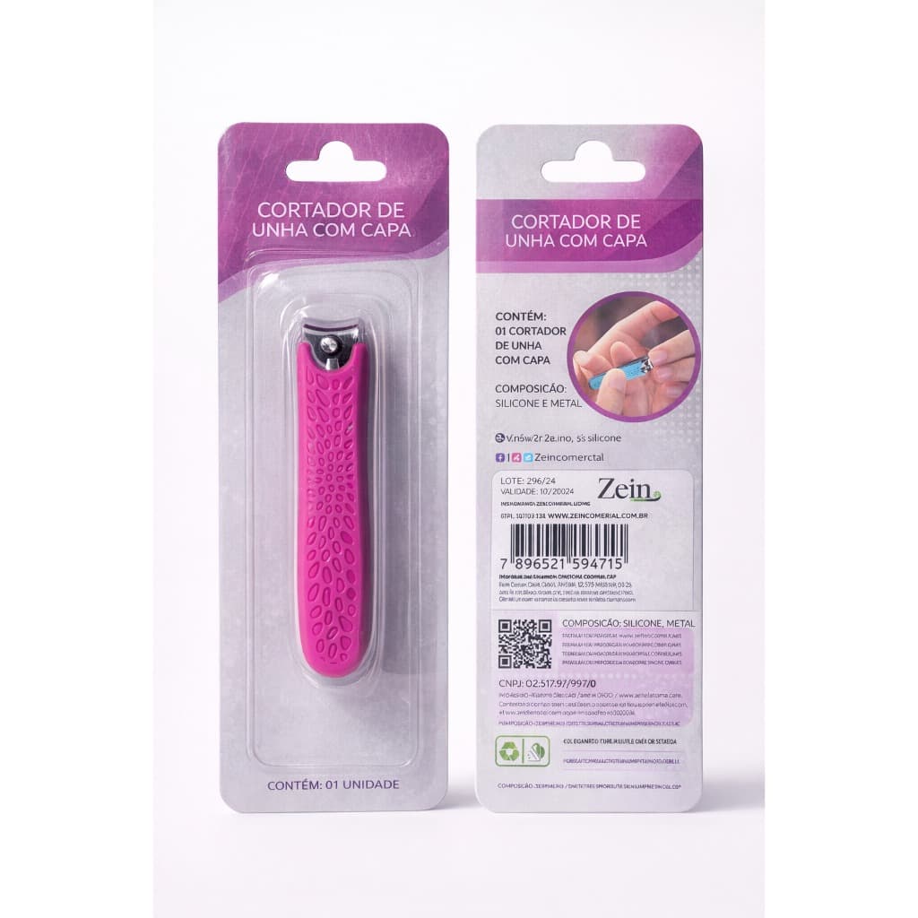 Cortador de Unha com Capa Protetora – Aço Inox + Silicone Antiderrapante | Manicure Seguro