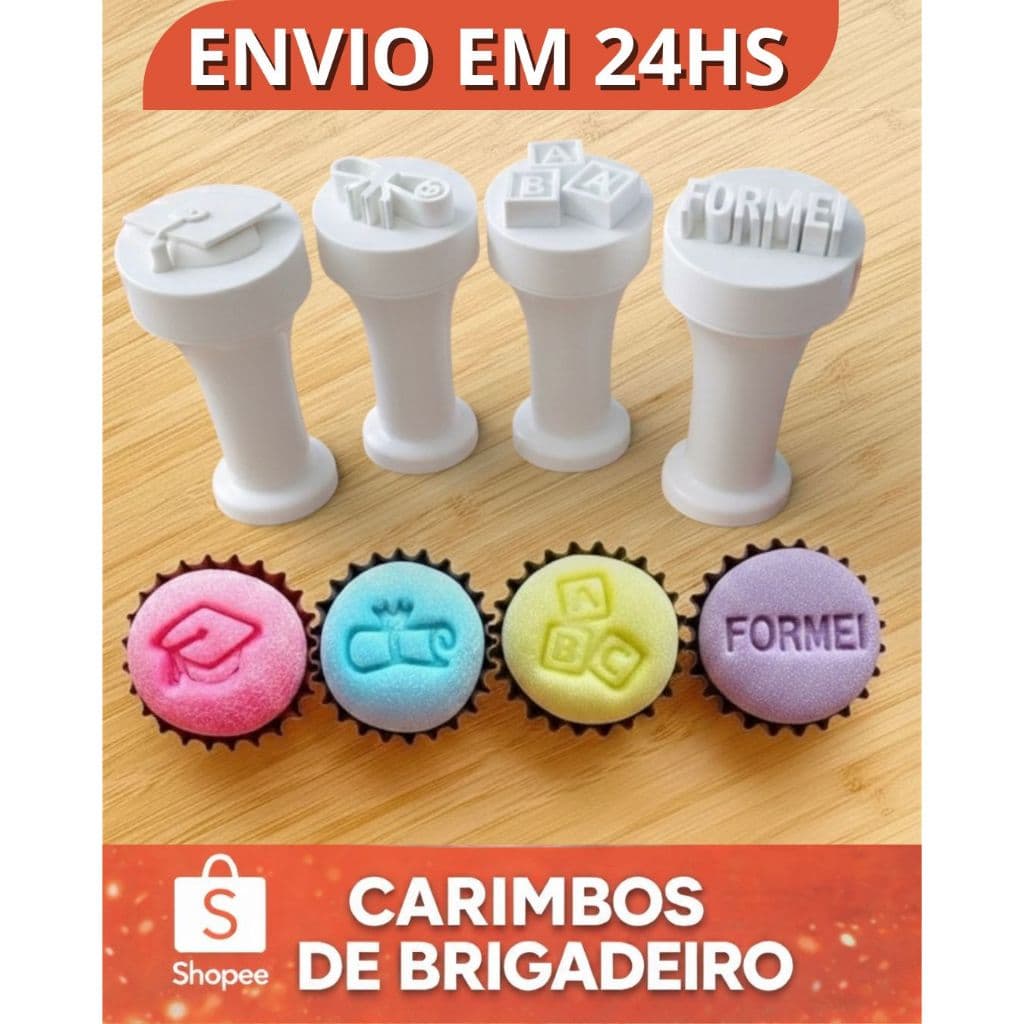Carimbo para Brigadeiro e Doces - Formatura - Kit com 4 unidades