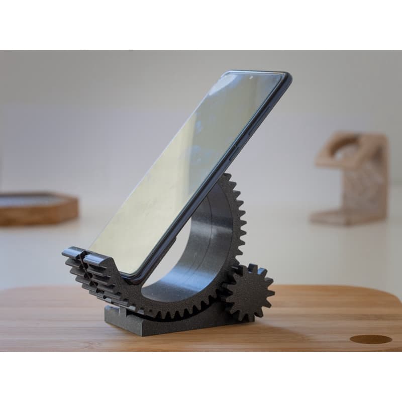 Suporte Ajustável para Celular com Engrenagem Decorativa, Ideal para Escritório, Home Office e Setup Gamer