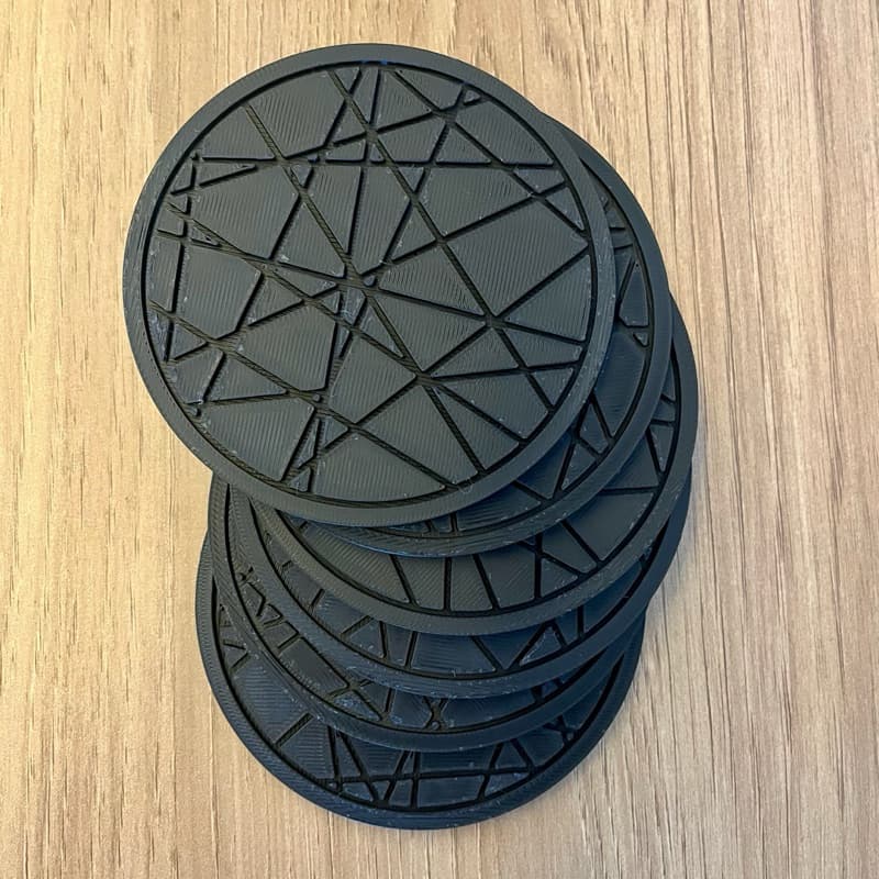 Kit Porta Copos Geométrico 3D com Suporte – Decoração Moderna para Sala e Escritório (4 ou 6 Unid.)