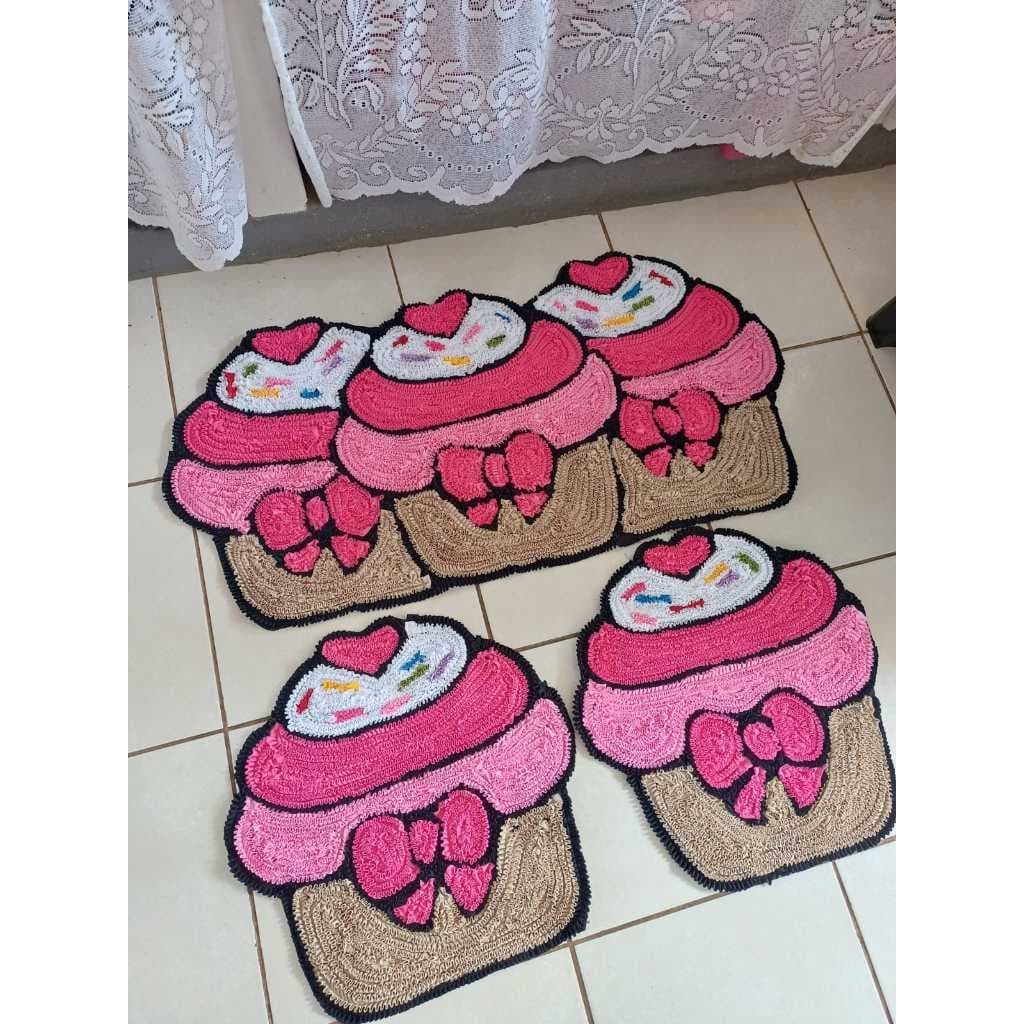 Conjunto de tapetes de cozinha de cupcake