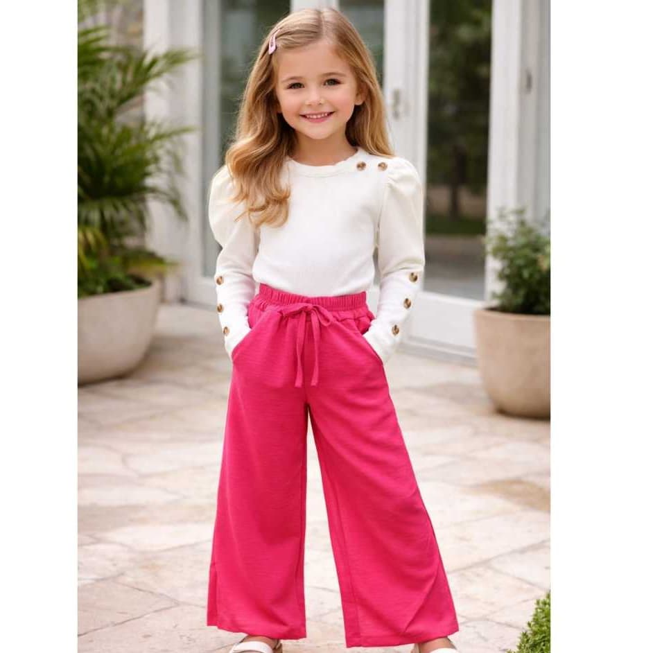 Calça Pantalona  Infantil  Femenina  Mini diva moda Infantil Tendência  2025